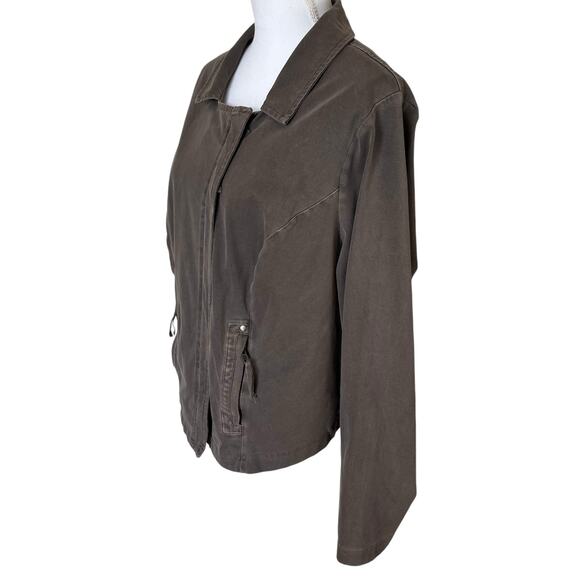 Torrid Moto Jacket Womens Size 2 2X Plus Mineral Washed Taupe Zipper Pockets - Picture 5 of 11